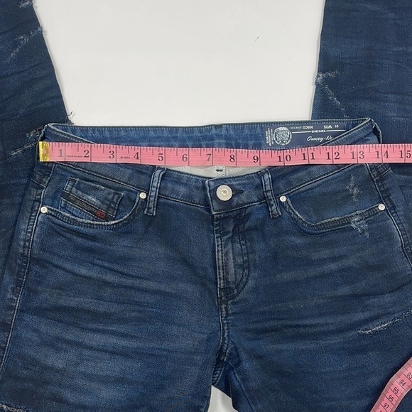 Diesel Gracey-Ne Dark Wash Skinny Jeans Low Rise Size 25 Distressed - Picture 8 of 10